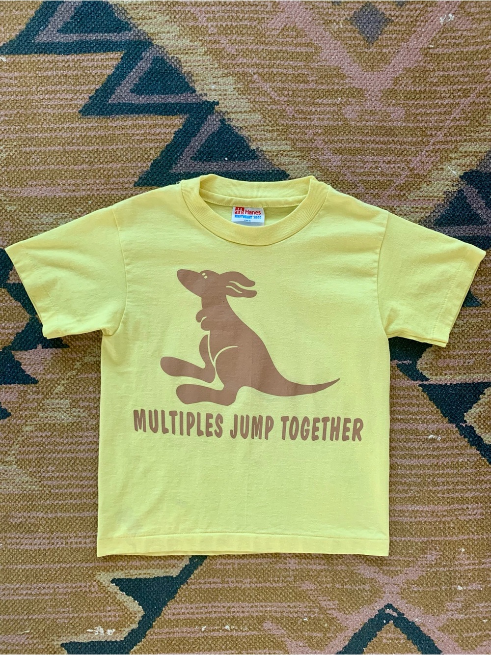 Vintage Hanes 90s Single Stitch - Made in USA - Kangaroo Multiples Jump Together